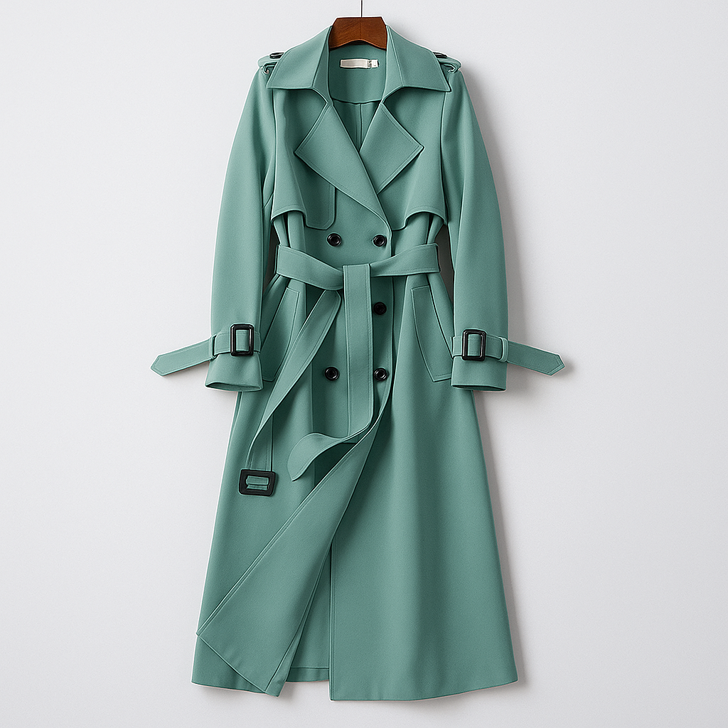 Classic Women's Trench Coat - Slim Fit and Water Resistant