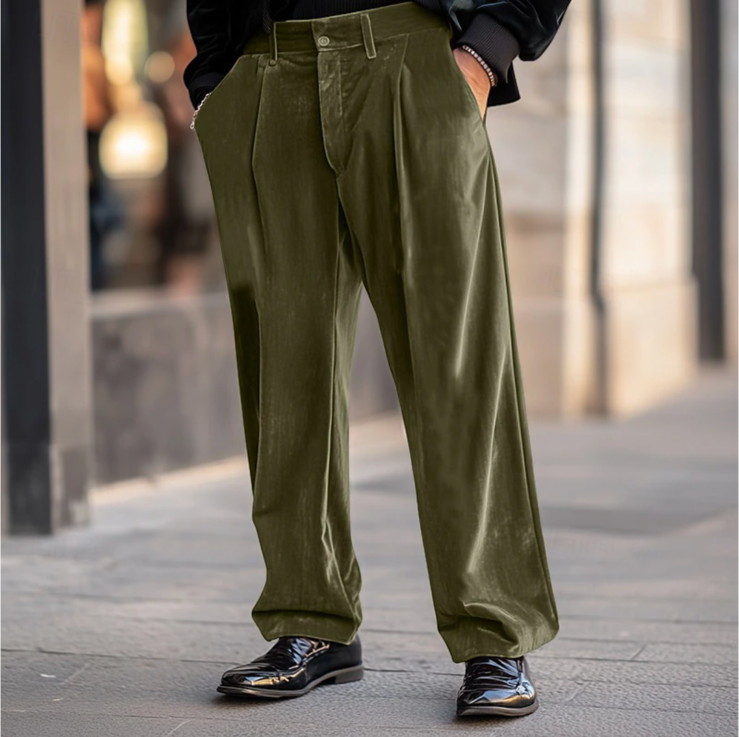 Relaxed Fit Corduroy Pants For Men