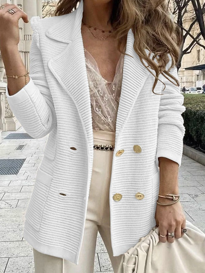 Classic Fit Women's Blazer Jacket with Lapel Collar