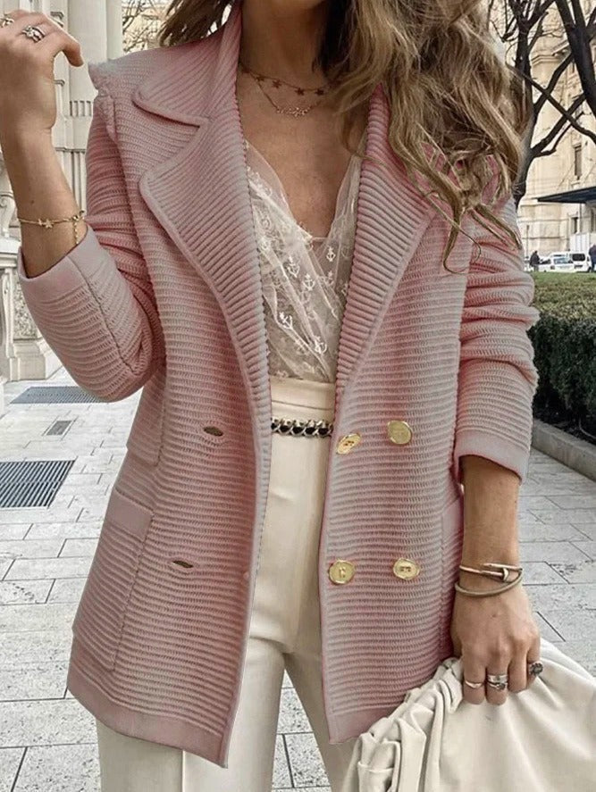 Classic Fit Women's Blazer Jacket with Lapel Collar