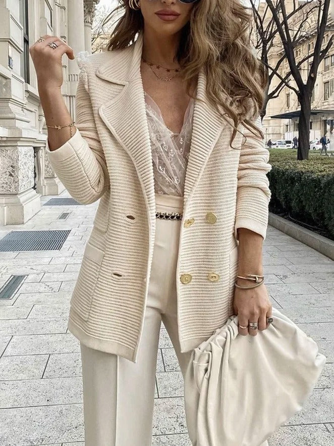Classic Fit Women's Blazer Jacket with Lapel Collar