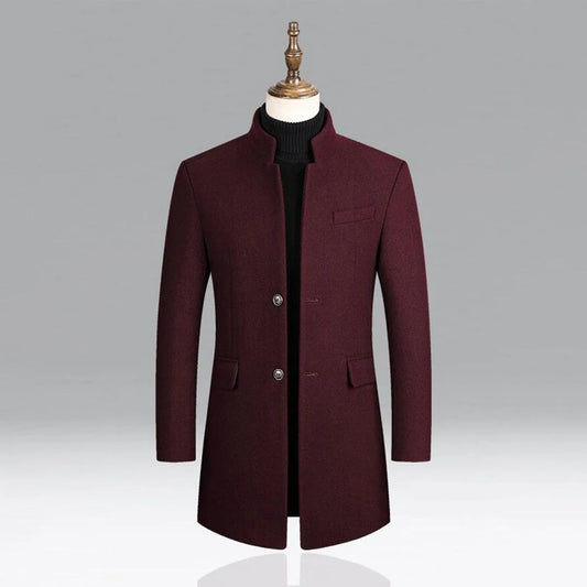 Elegant Mens Wool Overcoat - Classic Formal Wear - OutfitLondon