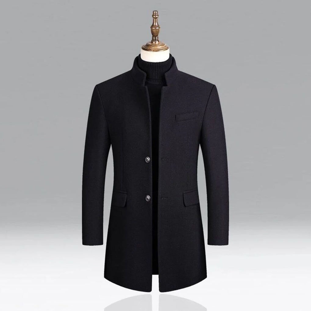 Elegant Mens Wool Overcoat - Classic Formal Wear