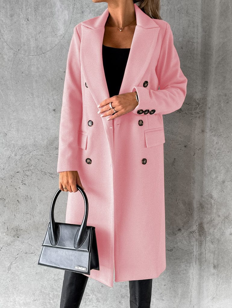 Warm Ladies Long Winter Coat Classic Style - OutfitLondon