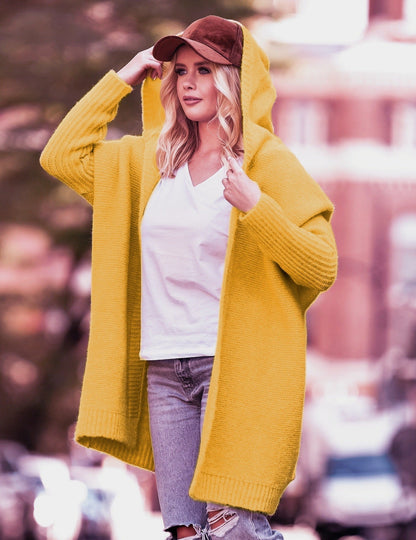 Warm Women's Cable Knit Hoodie Jacket