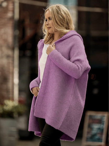 Warm Women's Cable Knit Hoodie Jacket