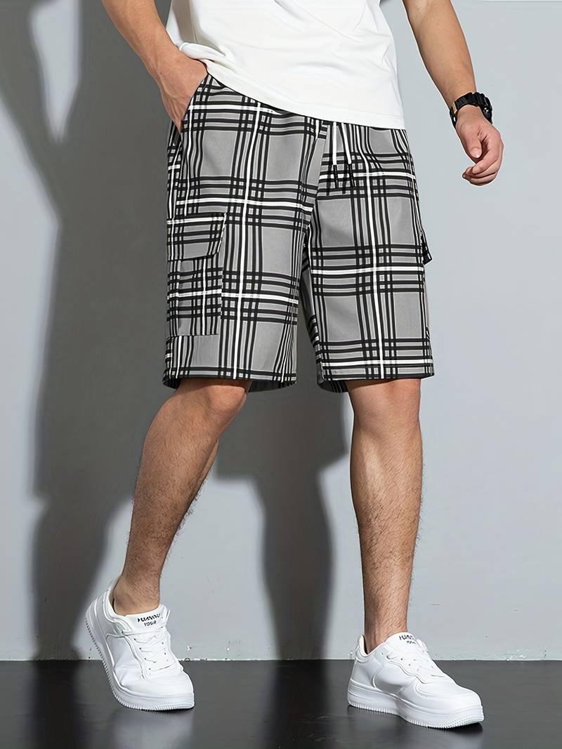 Classic Plaid Shorts with Side Pockets - OutfitLondon