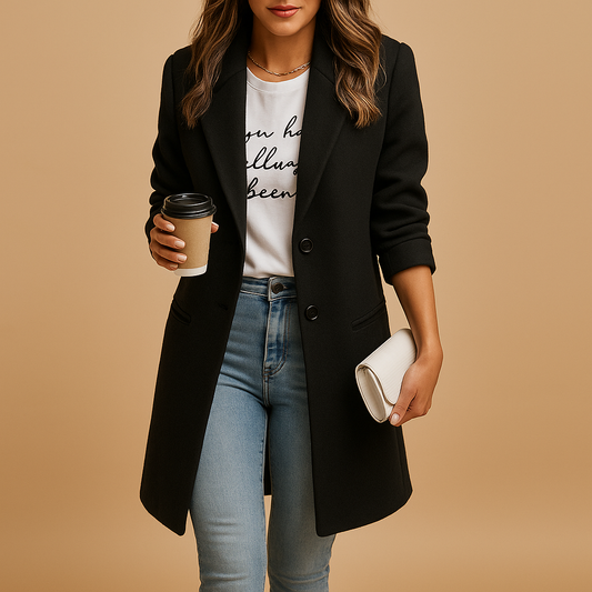 Eline Women's Wool Longline Coat - OutfitLondon