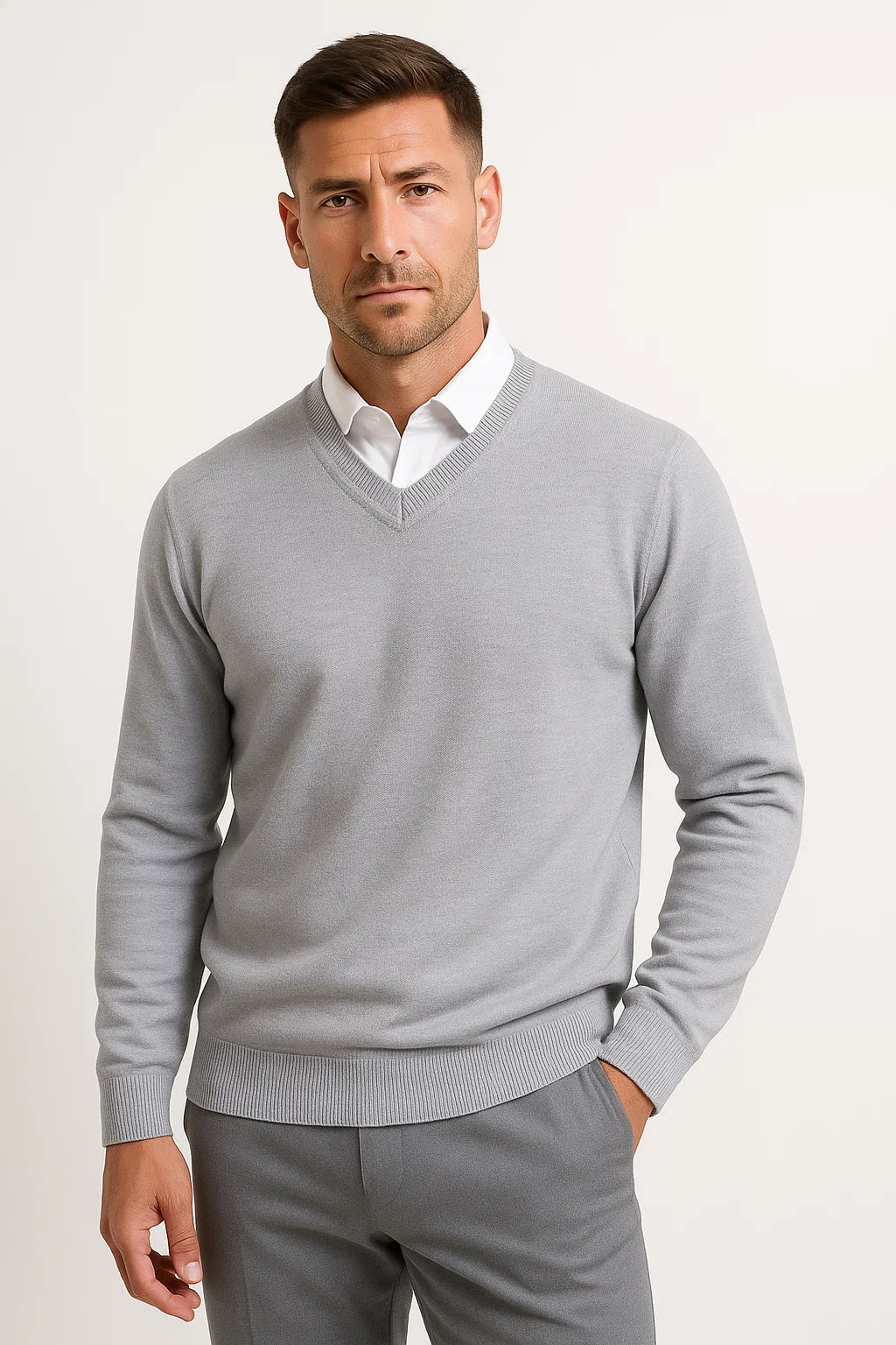 Eliott Men's V-Neck Slim Fit Sweater