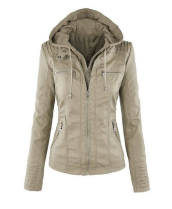 Fashionable Faux Leather Motorcycle Jacket