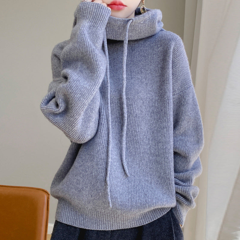 Comfortable Loose Fit Ladies Hooded Sweater