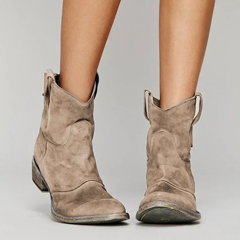 Classic Cowboy Style Ankle Boots for Women
