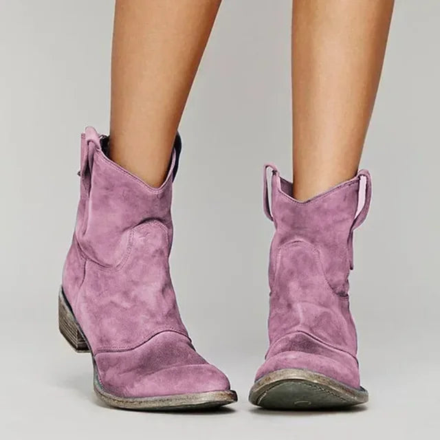 Classic Cowboy Style Ankle Boots for Women
