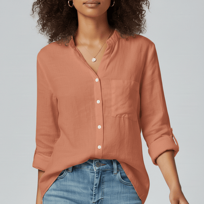 Classic Fit Button Front Shirt with Pocket Detail - OutfitLondon