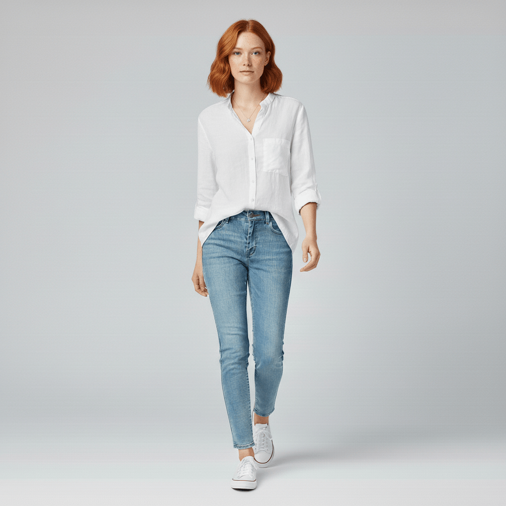 Classic Fit Button Front Shirt with Pocket Detail