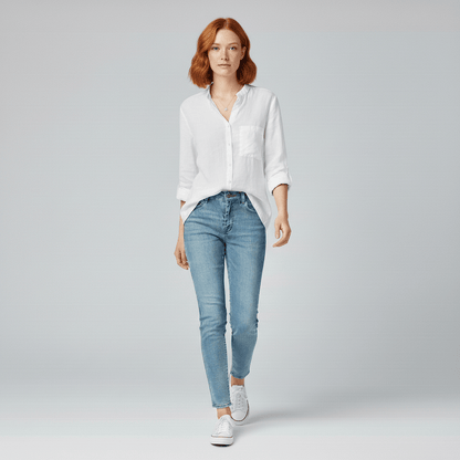 Classic Fit Button Front Shirt with Pocket Detail