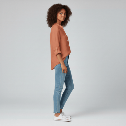 Classic Fit Button Front Shirt with Pocket Detail