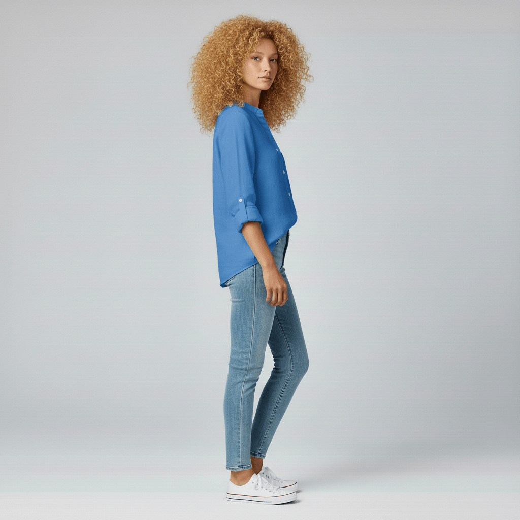 Classic Fit Button Front Shirt with Pocket Detail