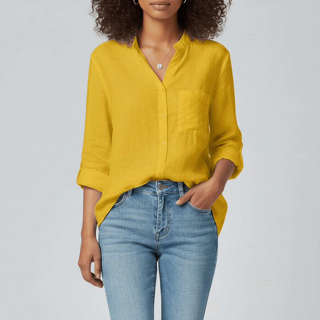 Classic Fit Button Front Shirt with Pocket Detail