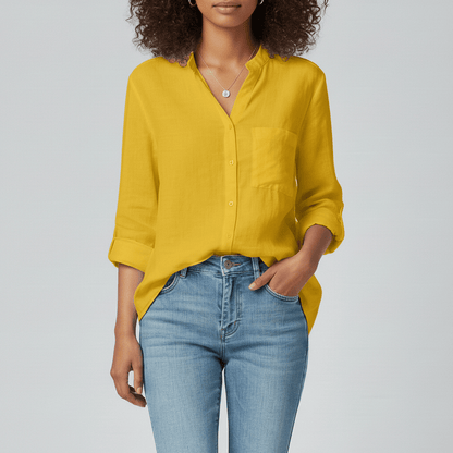 Classic Fit Button Front Shirt with Pocket Detail