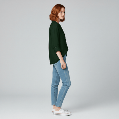 Classic Fit Button Front Shirt with Pocket Detail