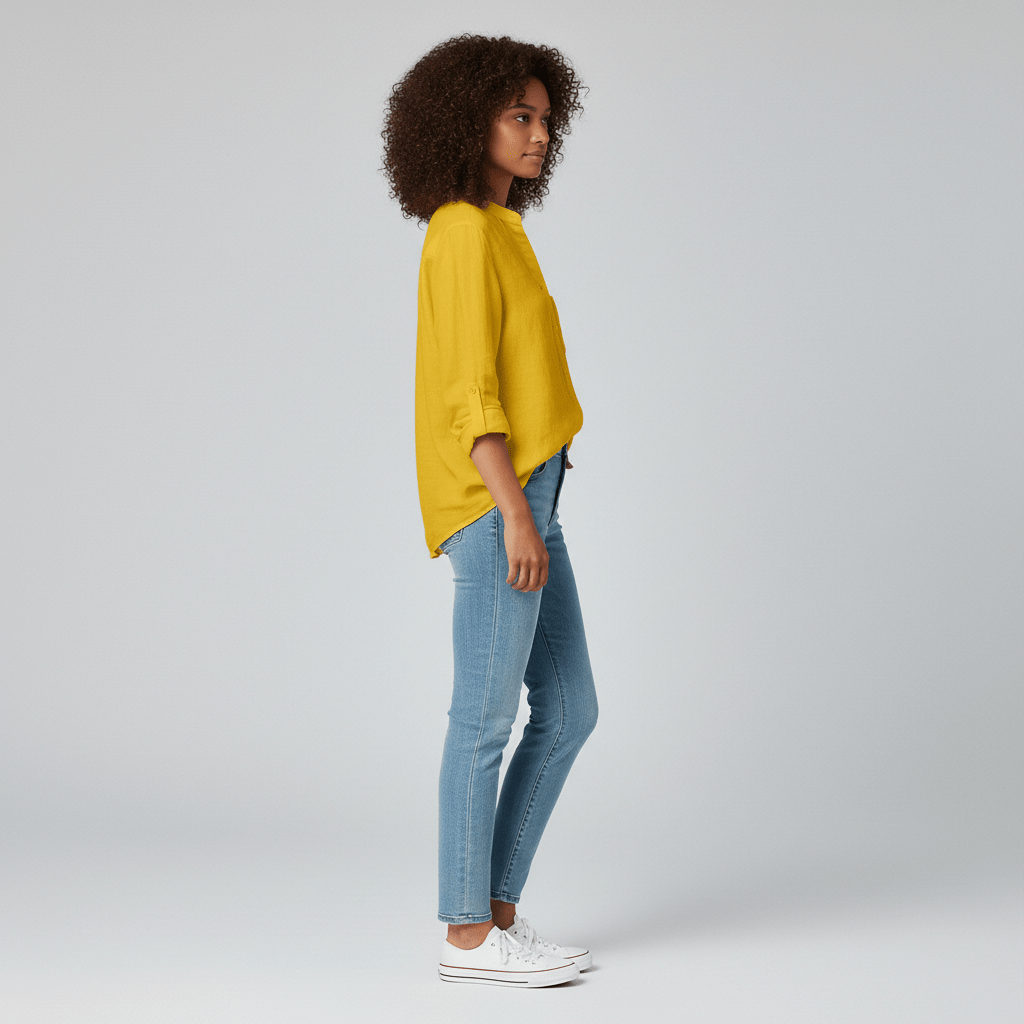 Classic Fit Button Front Shirt with Pocket Detail