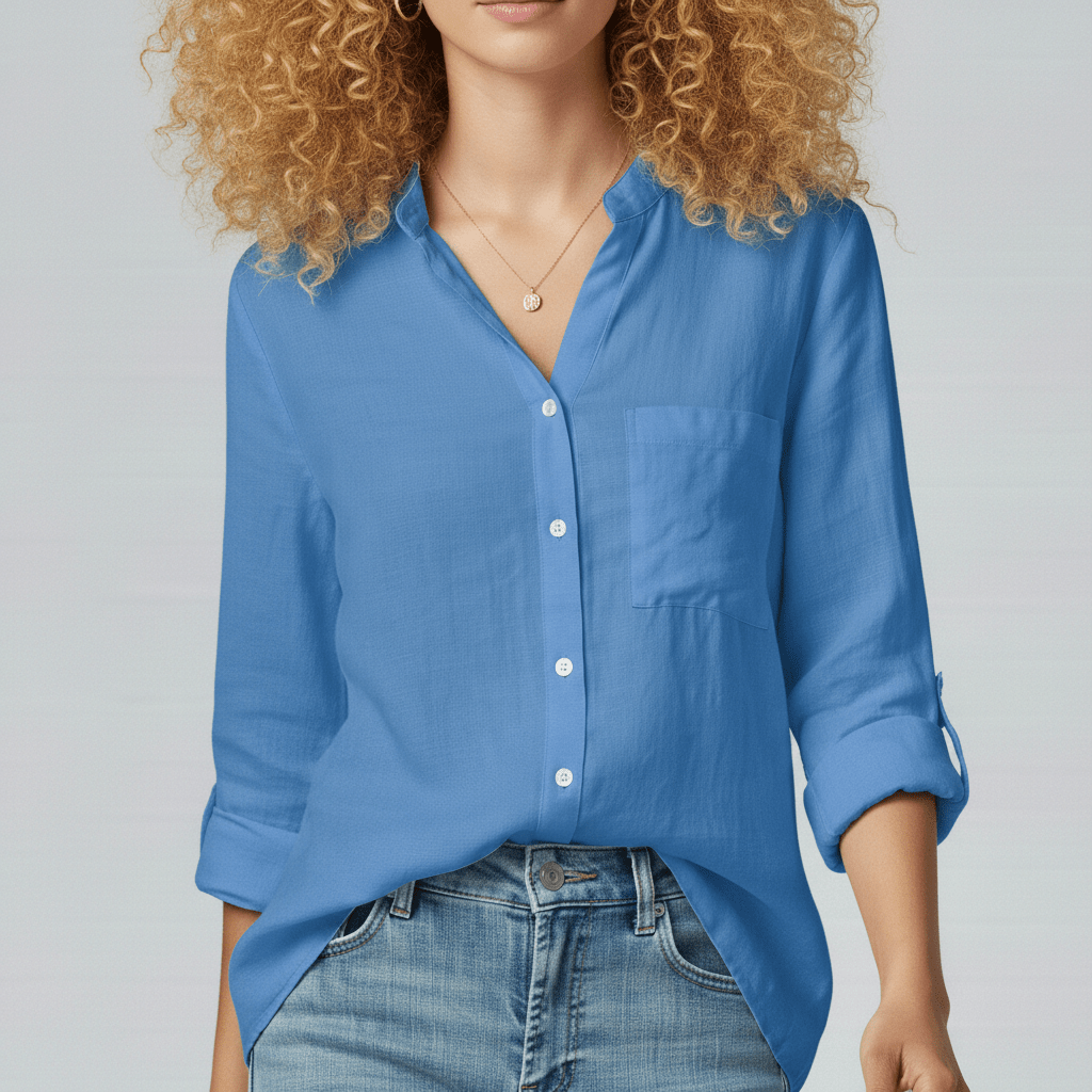 Classic Fit Button Front Shirt with Pocket Detail