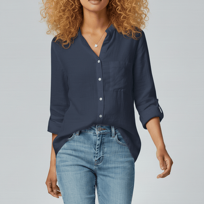 Classic Fit Button Front Shirt with Pocket Detail