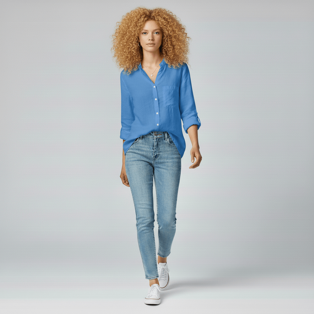 Classic Fit Button Front Shirt with Pocket Detail