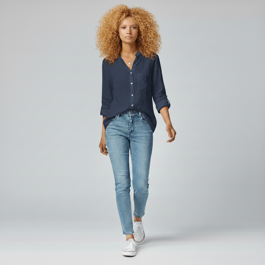 Classic Fit Button Front Shirt with Pocket Detail