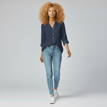 Classic Fit Button Front Shirt with Pocket Detail