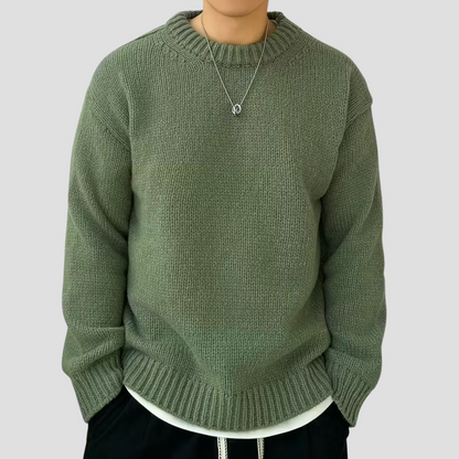 Thick Warm Crew Neck Knit Sweater - OutfitLondon