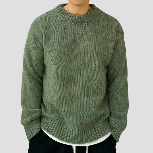 Thick Warm Crew Neck Knit Sweater - OutfitLondon