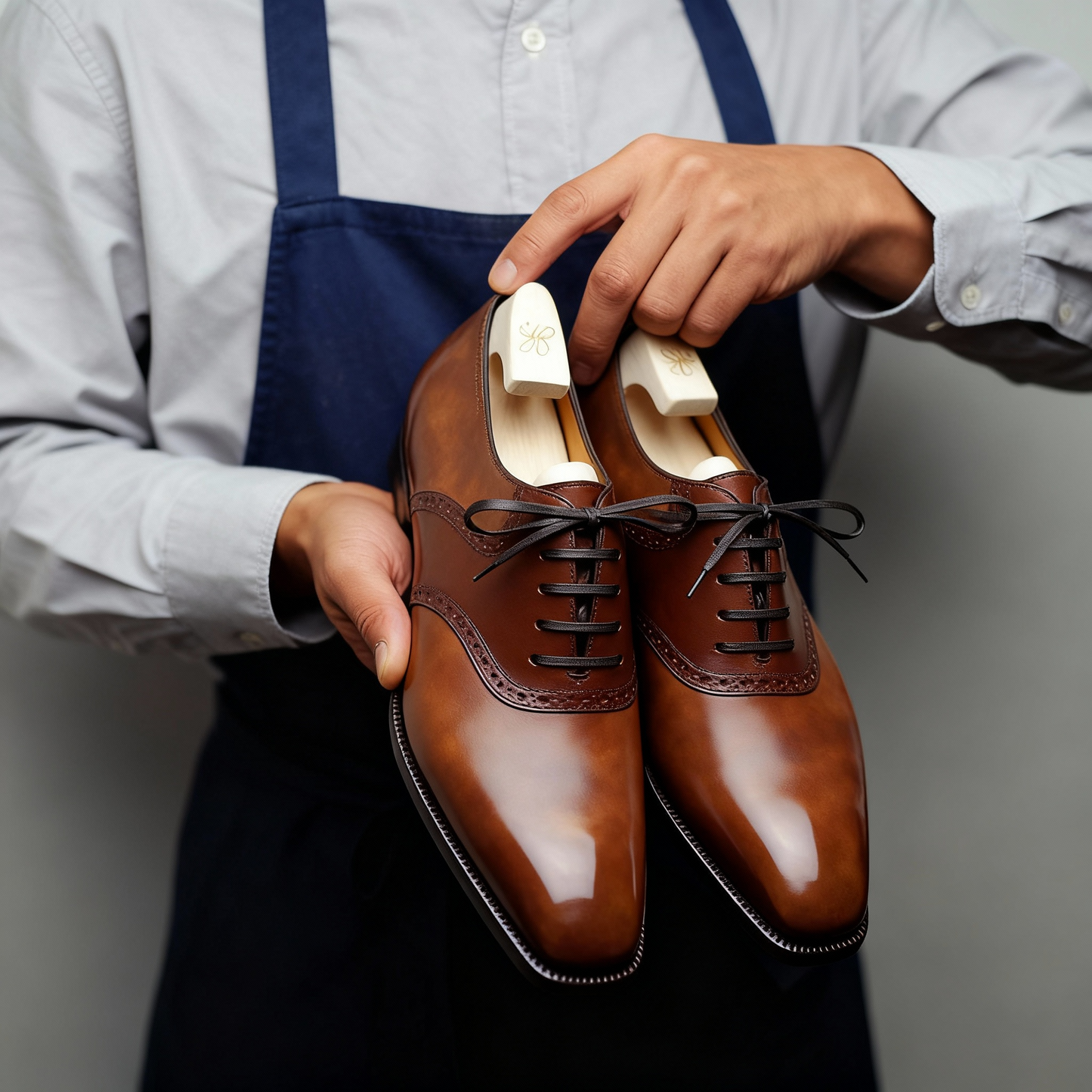 Men's Tan Leather Brogue Oxfords