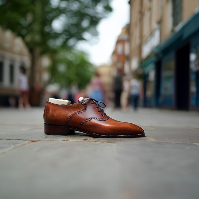 Men's Tan Leather Brogue Oxfords