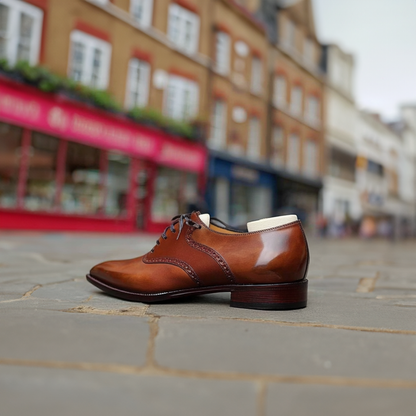 Men's Tan Leather Brogue Oxfords