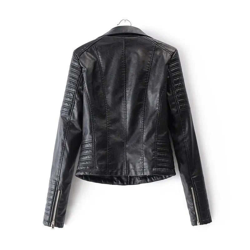 Classic Women's Faux Leather Biker Jacket