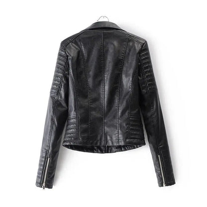Classic Women's Faux Leather Biker Jacket