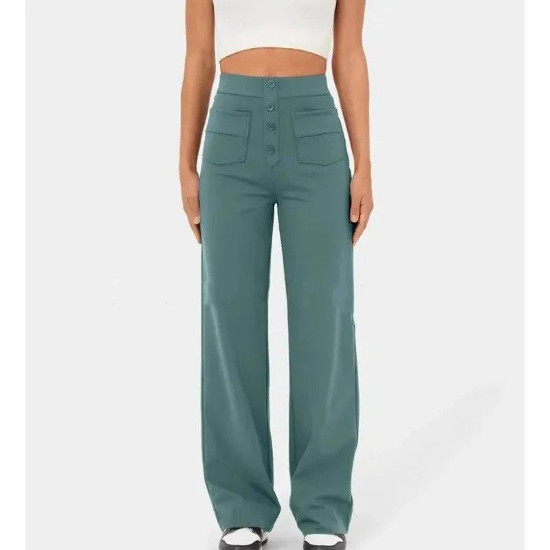 Comfortable High Waist Wide Leg Stretch Pants
