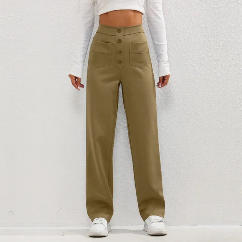 Comfortable High Waist Wide Leg Stretch Pants