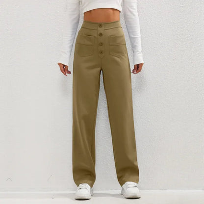 Comfortable High Waist Wide Leg Stretch Pants