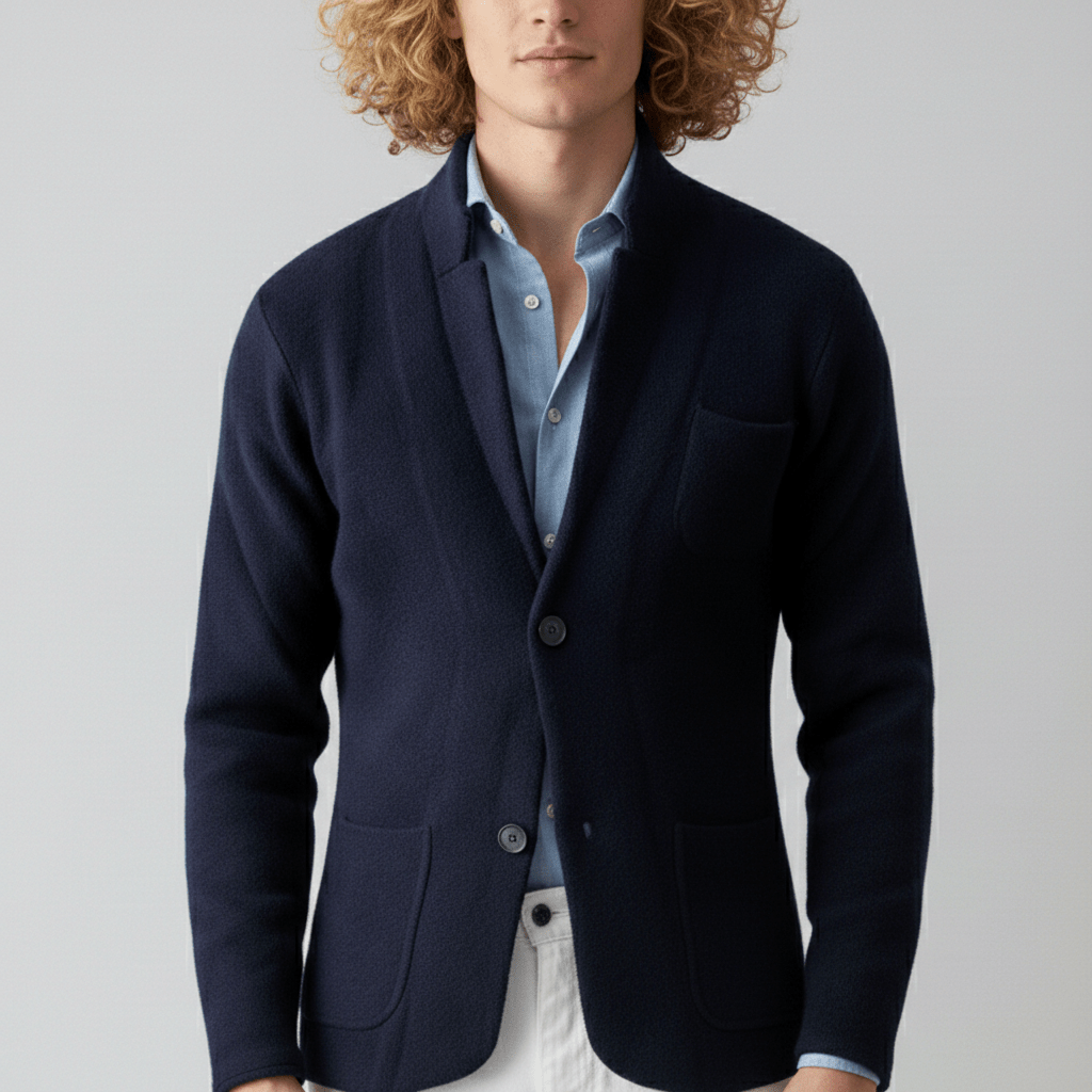 Classic Fit Blazer with Buttons and Pocket Details
