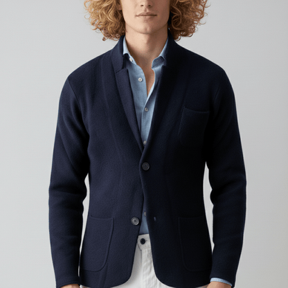 Classic Fit Blazer with Buttons and Pocket Details