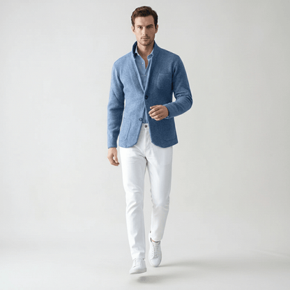 Classic Fit Blazer with Buttons and Pocket Details