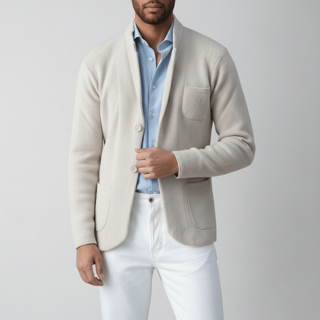 Classic Fit Blazer with Buttons and Pocket Details - OutfitLondon