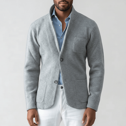 Classic Fit Blazer with Buttons and Pocket Details