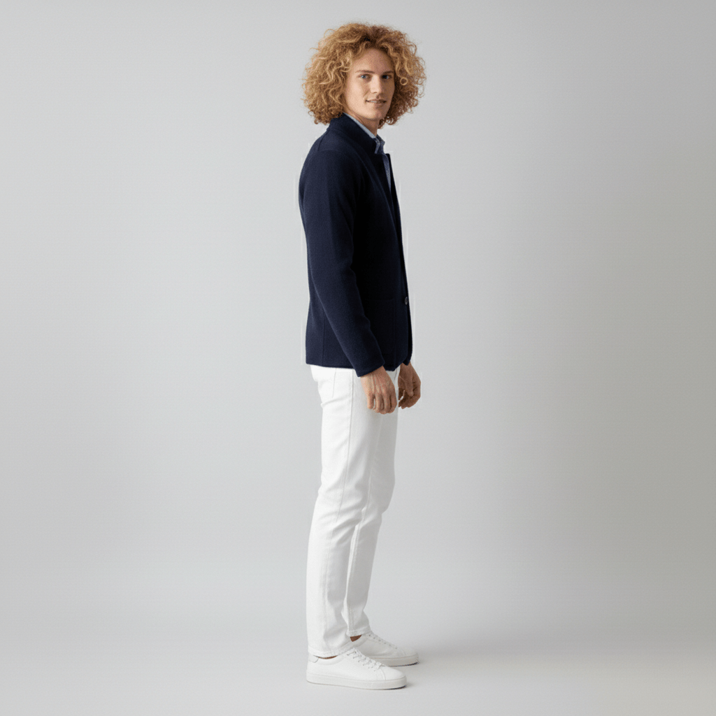 Classic Fit Blazer with Buttons and Pocket Details