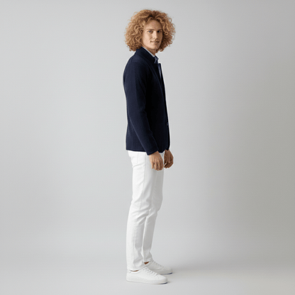 Classic Fit Blazer with Buttons and Pocket Details