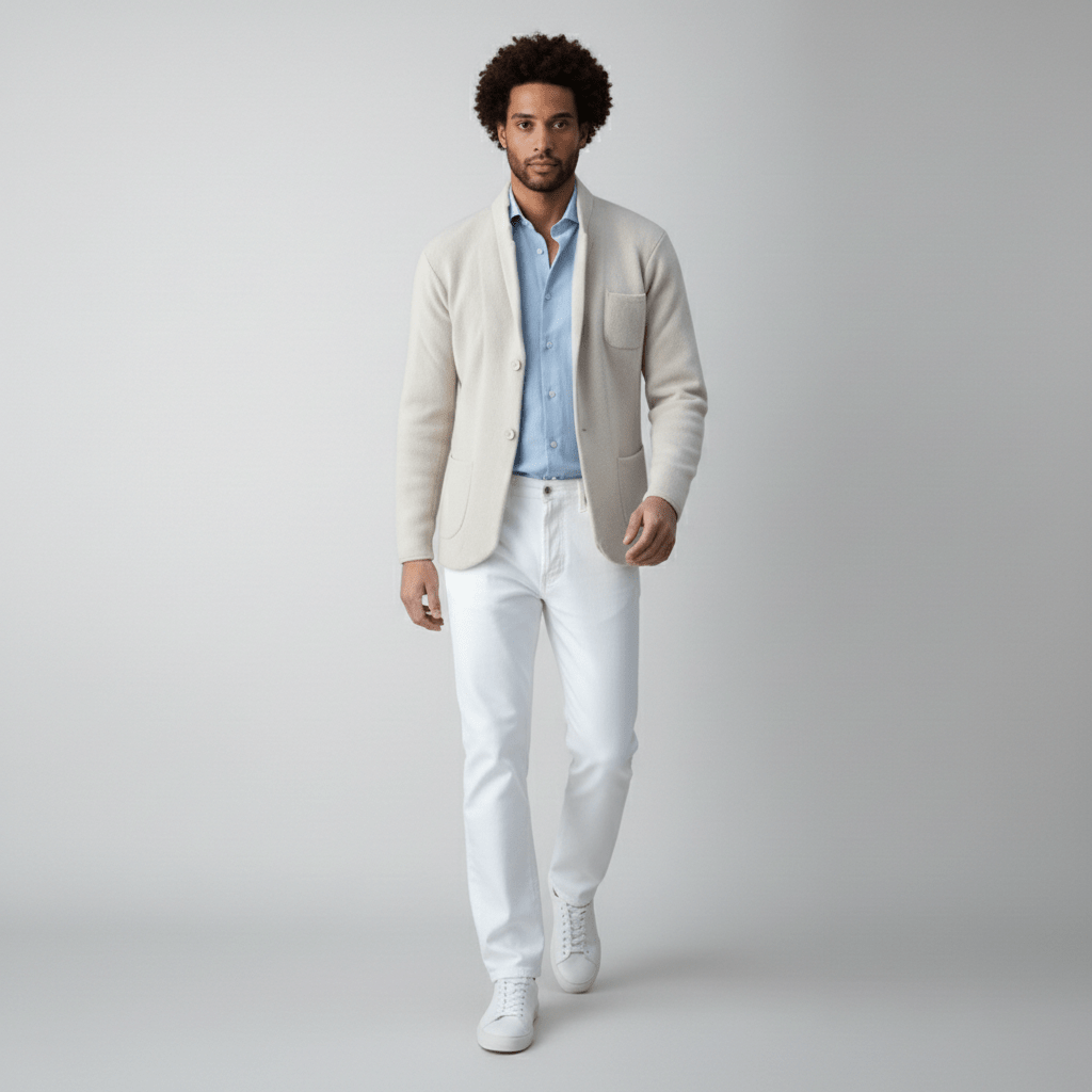 Classic Fit Blazer with Buttons and Pocket Details