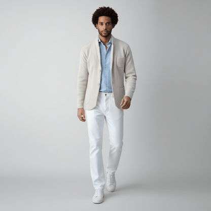 Classic Fit Blazer with Buttons and Pocket Details